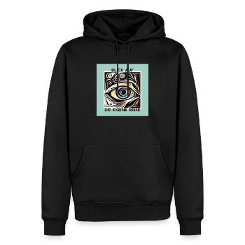 Blick auf die eigene Reise -mint - Männer Premium Bio Hoodie - Schwarz - Vorne - Nico (187cm)