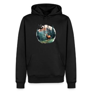 Aigle tyrolien avec cerf Design Village Costume traditionnel pour enfants - Sweat à capuche Premium bio Homme - noir - Devant - Nico (187cm)
