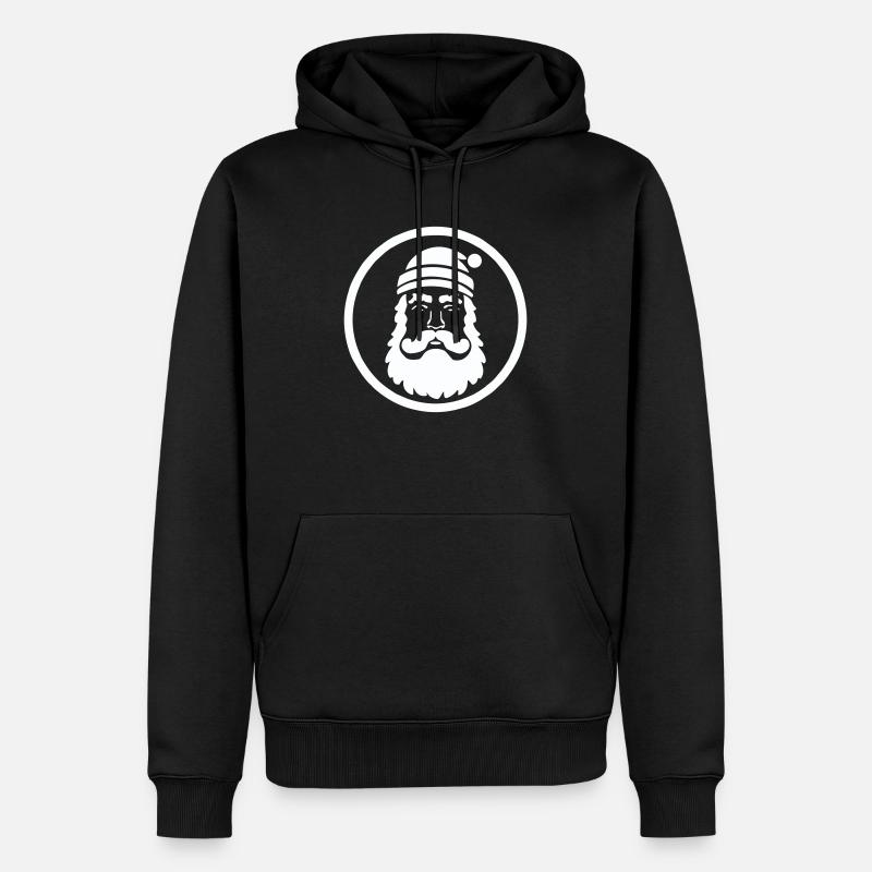 Festliches Weihnachtsmann-Bild - Männer Premium Bio Hoodie - Schwarz