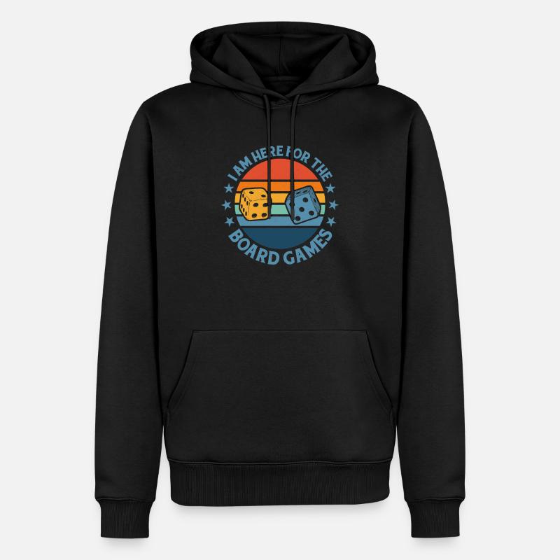 I Am Here For The Board Games Nerd Gamer Tabletop - Männer Premium Bio Hoodie - Schwarz