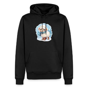 niedliches Schäfchen im frostigen Winter - Männer Premium Bio Hoodie - Schwarz - Vorne - Nico (187cm)