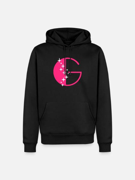 Buchstabe G Glitzer - Männer Premium Bio Hoodie - Schwarz