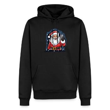 Santa Christmas lustiges Xmas Selfie - Männer Premium Bio Hoodie - Schwarz - Vorne - Nico (187cm)