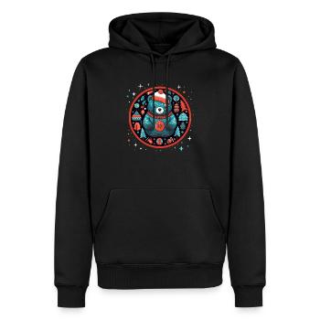 Ours mignon dans l’ornement, ours d’amour - Sweat à capuche Premium bio Homme - noir - Devant - Nico (187cm)