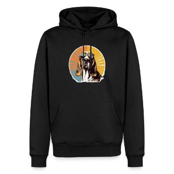 Basset 2 - Sweat à capuche Premium bio Homme - noir - Devant - Nico (187cm)