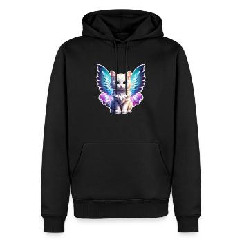 Cat with Wings - Men’s Premium Organic Hoodie - black - Front - Nico (187cm)