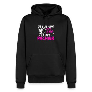 Je Suis Une Fee La Fee Pachier Humour Cadeau Humor - Sweat à capuche Premium bio Homme - noir - Devant - Nico (187cm)