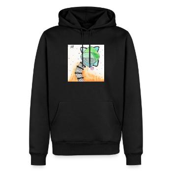 Wirrwarr 17 - Männer Premium Bio Hoodie - Schwarz - Vorne - Nico (187cm)