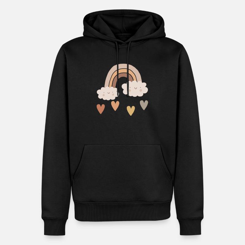 Farbpfade: Boho Regenbogen - Männer Premium Bio Hoodie - Schwarz