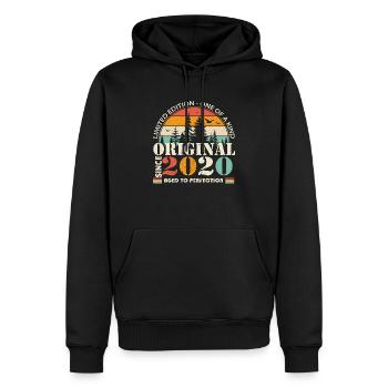 2020: Vintage Legend for the 4th Anniversary - Men’s Premium Organic Hoodie - black - Front - Nico (187cm)