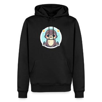 Amoureux des lions de mer - Sweat à capuche Premium bio Homme - noir - Devant - Nico (187cm)