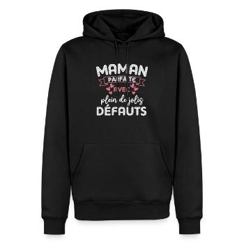Maman parfaite avec de jolis défauts - Sweat à capuche Premium bio Homme - noir - Devant - Nico (187cm)