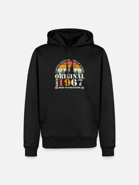 1967: Vintage-Legende zum 57-jährigen Jubiläum - Männer Premium Bio Hoodie - Schwarz