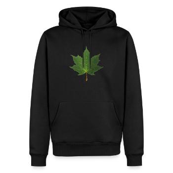 FEUILLE D'ÉRABLE - Sweat à capuche Premium bio Homme - noir - Devant - Nico (187cm)