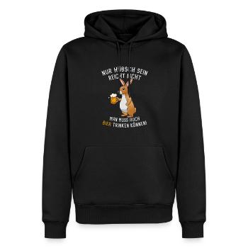 Nur Hübsch Sein Reicht Nicht Biertrinker - Männer Premium Bio Hoodie - Schwarz - Vorne - Nico (187cm)