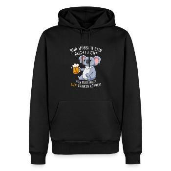 Nur Hübsch Sein Reicht Nicht Biertrinker - Männer Premium Bio Hoodie - Schwarz - Vorne - Nico (187cm)