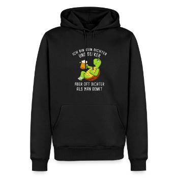 Ich Bin Kein Dichter Und Denker Biertrinker - Männer Premium Bio Hoodie - Schwarz - Vorne - Nico (187cm)