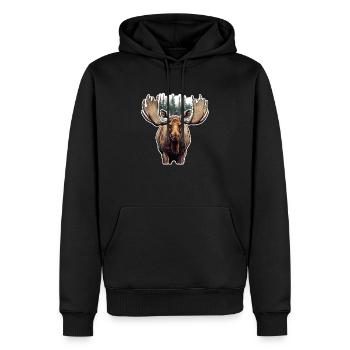 Elch - Männer Premium Bio Hoodie - Schwarz - Vorne - Nico (187cm)