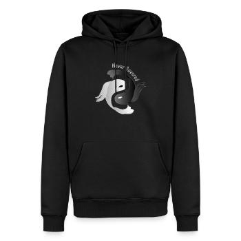 Sagesse orientale. Tao, Taijitu, Yin Yang. Koi. - Sweat à capuche Premium bio Homme - noir - Devant - Nico (187cm)