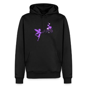Coeurs d’elfes de fée - Sweat à capuche Premium bio Homme - noir - Devant - Nico (187cm)