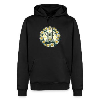 Koala Ours et Marguerites - Sweat à capuche Premium bio Homme - noir - Devant - Nico (187cm)