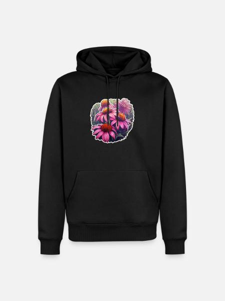 Echinaceapflanze 5 Blüten - Männer Premium Bio Hoodie - Schwarz