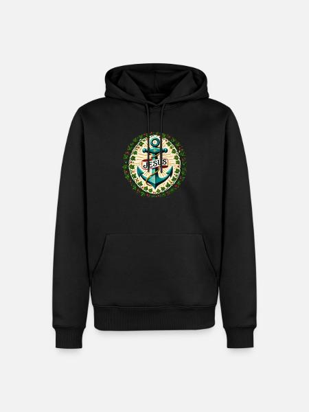 Jesus Christ Is My Anchor - Men’s Premium Organic Hoodie - black