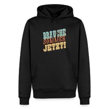 Brauche Sommer Jetzt - Männer Premium Bio Hoodie - Schwarz - Vorne - Nico (187cm)