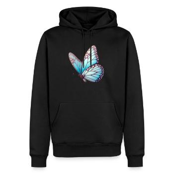 Papillon - Légèreté Envolée - Sweat à capuche Premium bio Homme - noir - Devant - Nico (187cm)