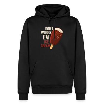 Don't Worry Eat Ice Cream Cone Scoop Summer - Männer Premium Bio Hoodie - Schwarz - Vorne - Nico (187cm)