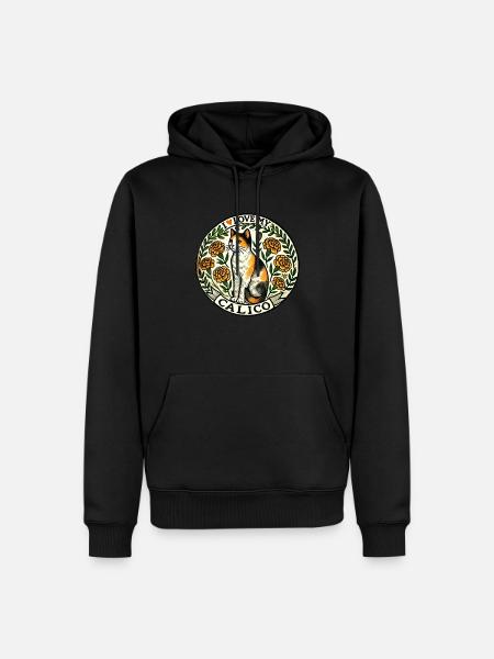 J’adore mon chat calicot - Sweat à capuche Premium bio Homme - noir