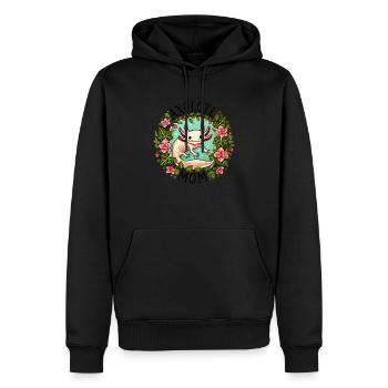 Maman axolotl - Sweat à capuche Premium bio Homme - noir - Devant - Nico (187cm)