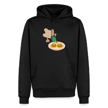 TACO DUCK - Men’s Premium Organic Hoodie - black - Front - Nico (187cm)