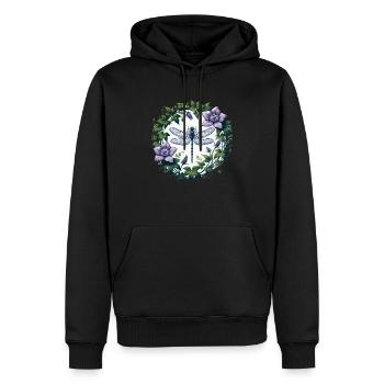 Libellule - Sweat à capuche Premium bio Homme - noir - Devant - Nico (187cm)