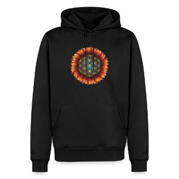 flower of life - Sweat à capuche Premium bio Homme - noir - Devant - Nico (187cm)