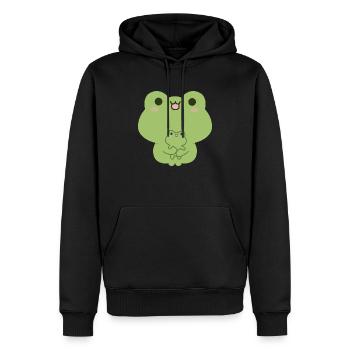 Amour de grenouille - Sweat à capuche Premium bio Homme - noir - Devant - Nico (187cm)