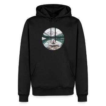 Embrassez le calme - Sweat à capuche Premium bio Homme - noir - Devant - Nico (187cm)