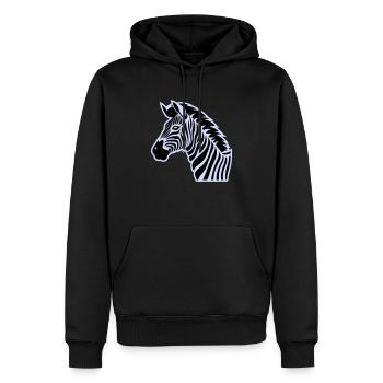 zèbre - Sweat à capuche Premium bio Homme - noir - Devant - Nico (187cm)