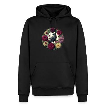 Rabe - Männer Premium Bio Hoodie - Schwarz - Vorne - Nico (187cm)