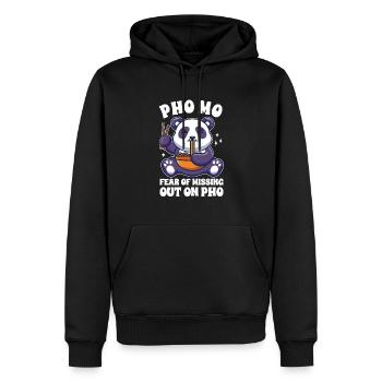 Drôle Pho Panda mignon mangeant Pho - Sweat à capuche Premium bio Homme - noir - Devant - Nico (187cm)