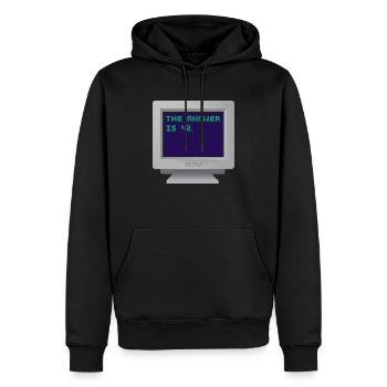 CRT - Die Antwort ist 42. - Männer Premium Bio Hoodie - Schwarz - Vorne - Nico (187cm)