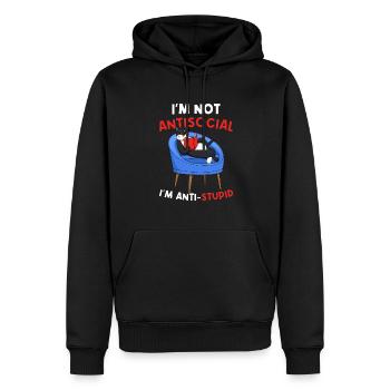 Lire des livres J’aime les livres Je ne suis pas antisocial - Sweat à capuche Premium bio Homme - noir - Devant - Nico (187cm)