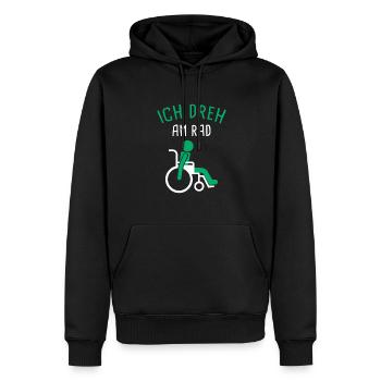 Rollifahrer Menschen Mit Behinderung Rollstuhl - Männer Premium Bio Hoodie - Schwarz - Vorne - Nico (187cm)
