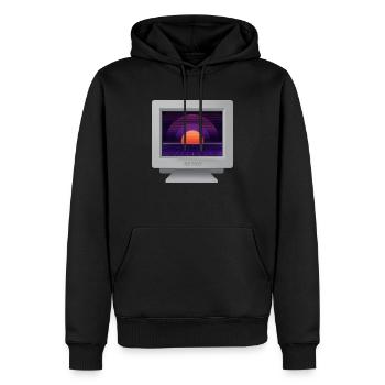 CRT Design - Future Retro Tapete - Männer Premium Bio Hoodie - Schwarz - Vorne - Nico (187cm)