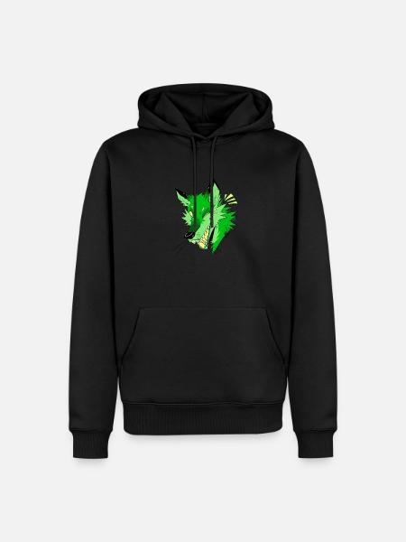 Fox Laughter - Green - Men’s Premium Organic Hoodie - black