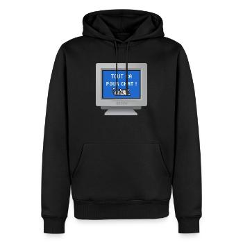 CRT design - Tout ça pour chat ! - Sweat à capuche Premium bio Homme - noir - Devant - Nico (187cm)