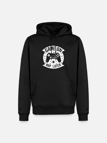Game On Nap Later - Men’s Premium Organic Hoodie - black