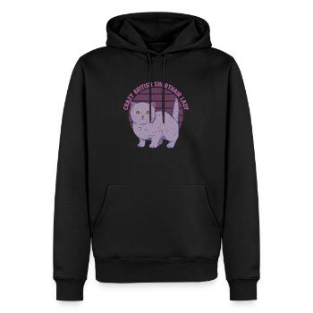 Crazy British Shorthair Lady Cat Kitten Mother - Männer Premium Bio Hoodie - Schwarz - Vorne - Nico (187cm)