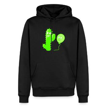 Cactus ballon poignée de main salutation pointes - Sweat à capuche Premium bio Homme - noir - Devant - Nico (187cm)