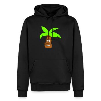 Lustige Palme Gesicht Insel Urlaub Glücklich Comic - Männer Premium Bio Hoodie - Schwarz - Vorne - Nico (187cm)
